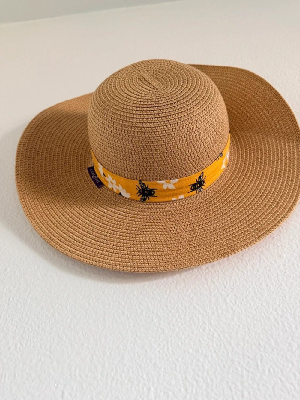 Lilac & Vine Women's Straw Sun Hat Bee Floral Band Garden Hat skuhats